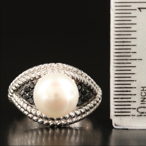 New Cultured Pearl Spinel Ring, Size 7.25 - Picture 3 of 6